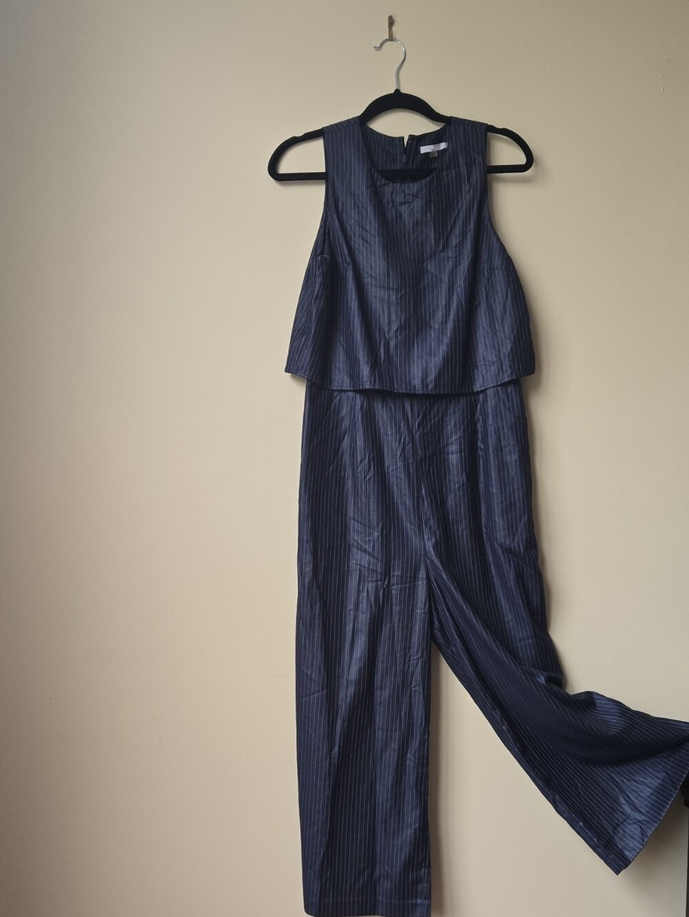 Tart Navy Pinstripe Sleeveless Jumpsuit
